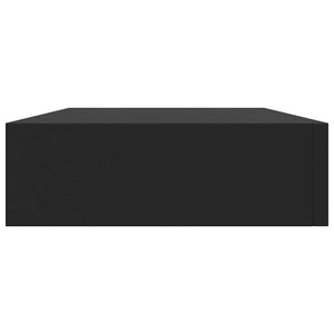 Mensola a Muro Galleggiante con Cassetto Nera 48x25x8 cm cod mxl 33510