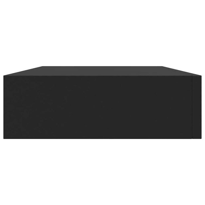 Mensola a Muro Galleggiante con Cassetto Nera 48x25x8 cm cod mxl 33510