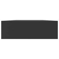 Mensola a Muro Galleggiante con Cassetto Nera 80x25x8 cm cod mxl 33736