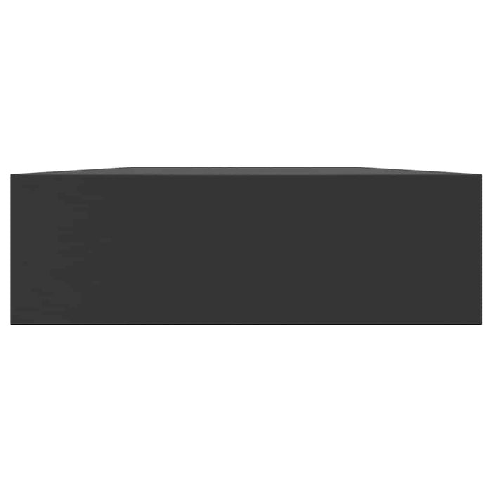Mensola a Muro Galleggiante con Cassetto Nera 80x25x8 cm cod mxl 33736