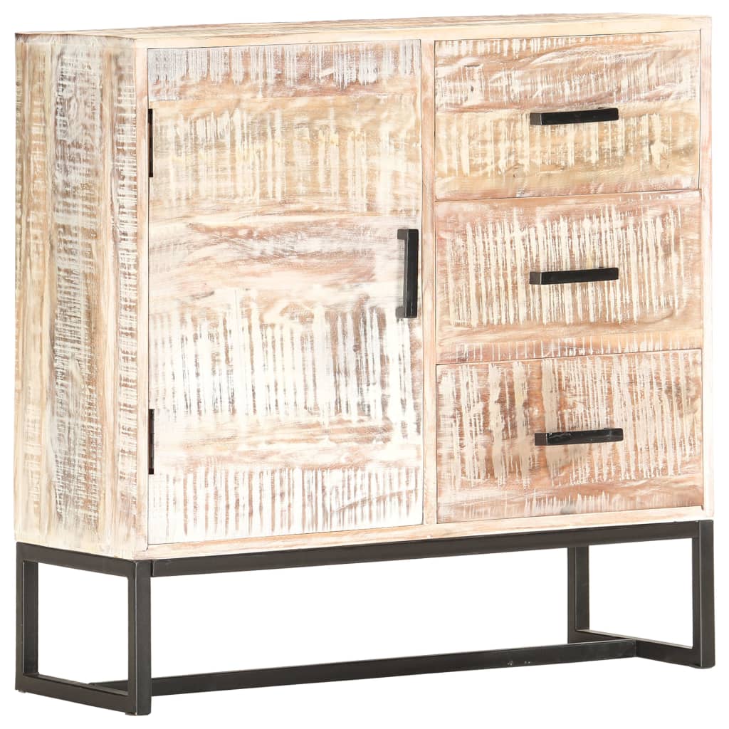 Credenza Bianca 73x30x75 cm in Legno Massello di Acacia 287327