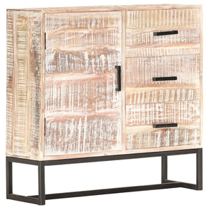 Credenza Bianca 73x30x75 cm in Legno Massello di Acacia 287327