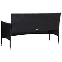 Set Divani da Giardino 5 pz con Cuscini in Polyrattan Nero 45895