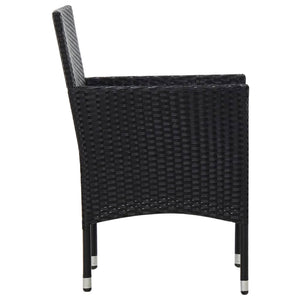 Set Divani da Giardino 5 pz con Cuscini in Polyrattan Nero 45895