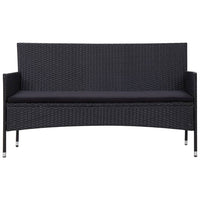 Set Divani da Giardino 5 pz con Cuscini in Polyrattan Nero 45895
