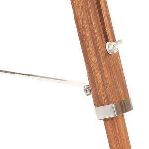 Lampada a Treppiede Marrone e Bianco in Legno di Teak 141 cm 288077