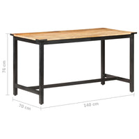 Tavolo da Pranzo 140x70x76 cm in Legno Massello di Mango Grezzo 287434