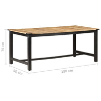 Tavolo da Pranzo 180x90x76 cm Legno Massello di Mango Grezzo 287436