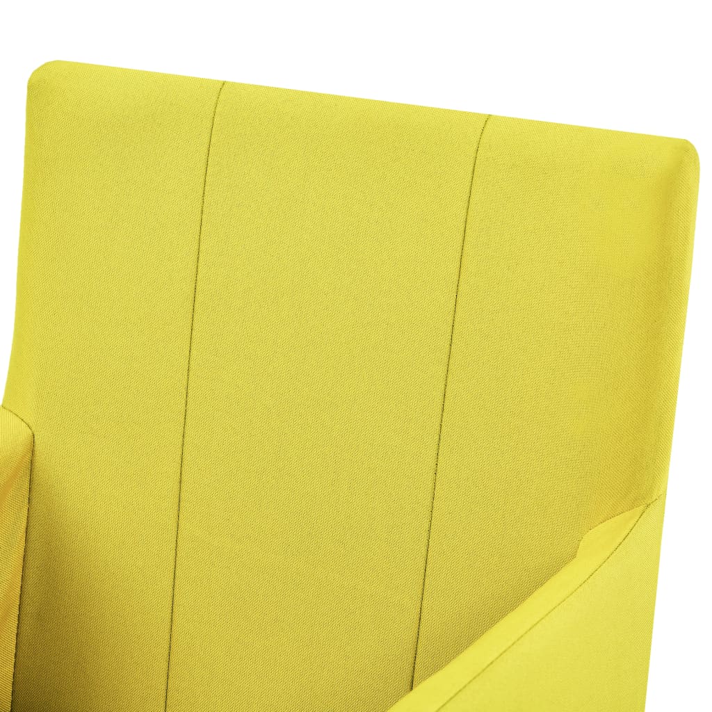 Sedie da Pranzo con Braccioli 4 pz in Tessuto Giallo 279706
