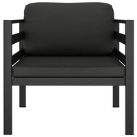 Divano Singolo con Cuscini-Sofa da Giardino-Divanetto da esterno in Alluminio Antracite