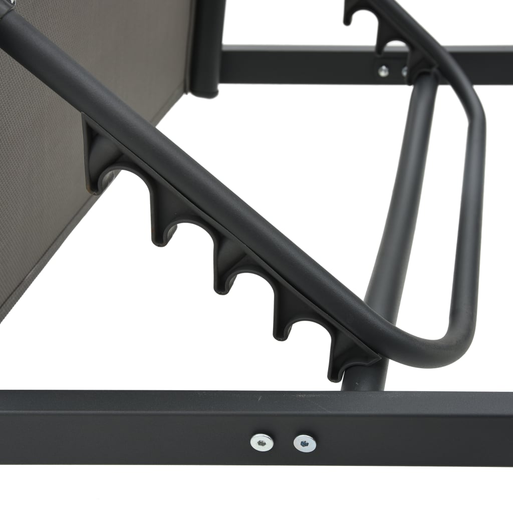 Sdraio sedia a sdraio prendisole lettino da giardino terrazza mobili da esterno alluminio e Textilene grigio 02_0012252