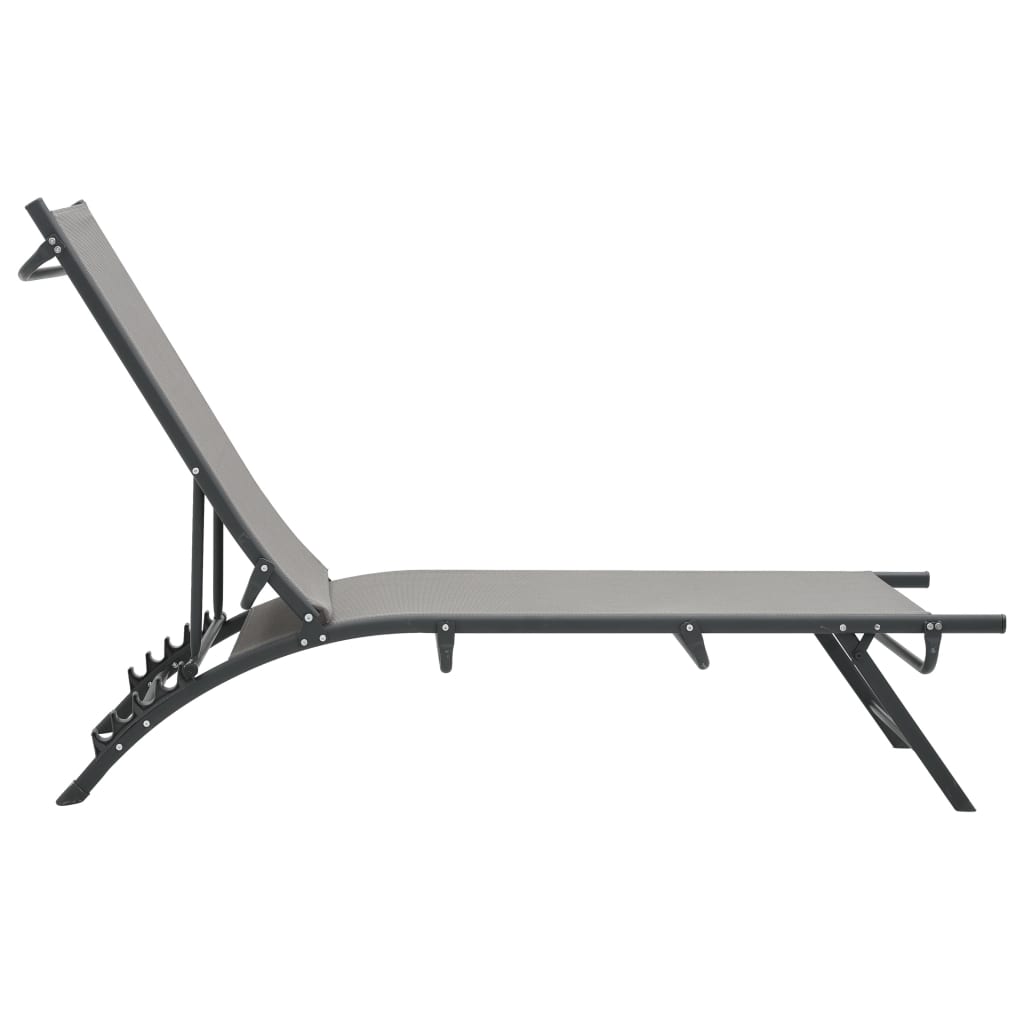 Set di 2 sdraio sdraio prendisole lettino da giardino terrazza arredo da esterno tessilene e acciaio 02_0012149