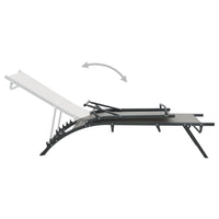 Set di 2 sdraio sdraio prendisole lettino da giardino terrazza arredo da esterno tessilene e acciaio 02_0012149