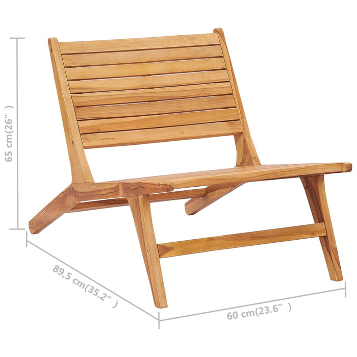 Sedia da Giardino in Legno Massello di Teak 49365