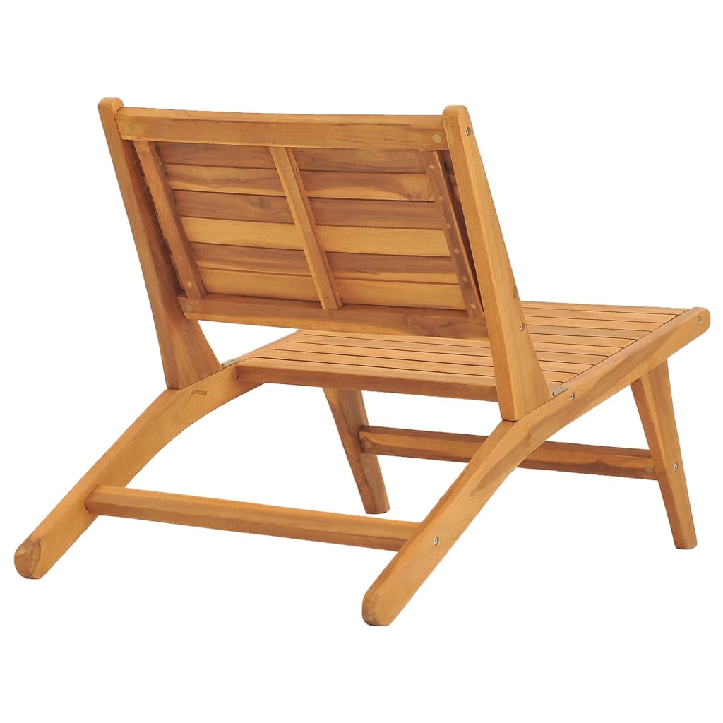 Sedia da Giardino con Poggiapiedi in Legno Massello di Teak 49366