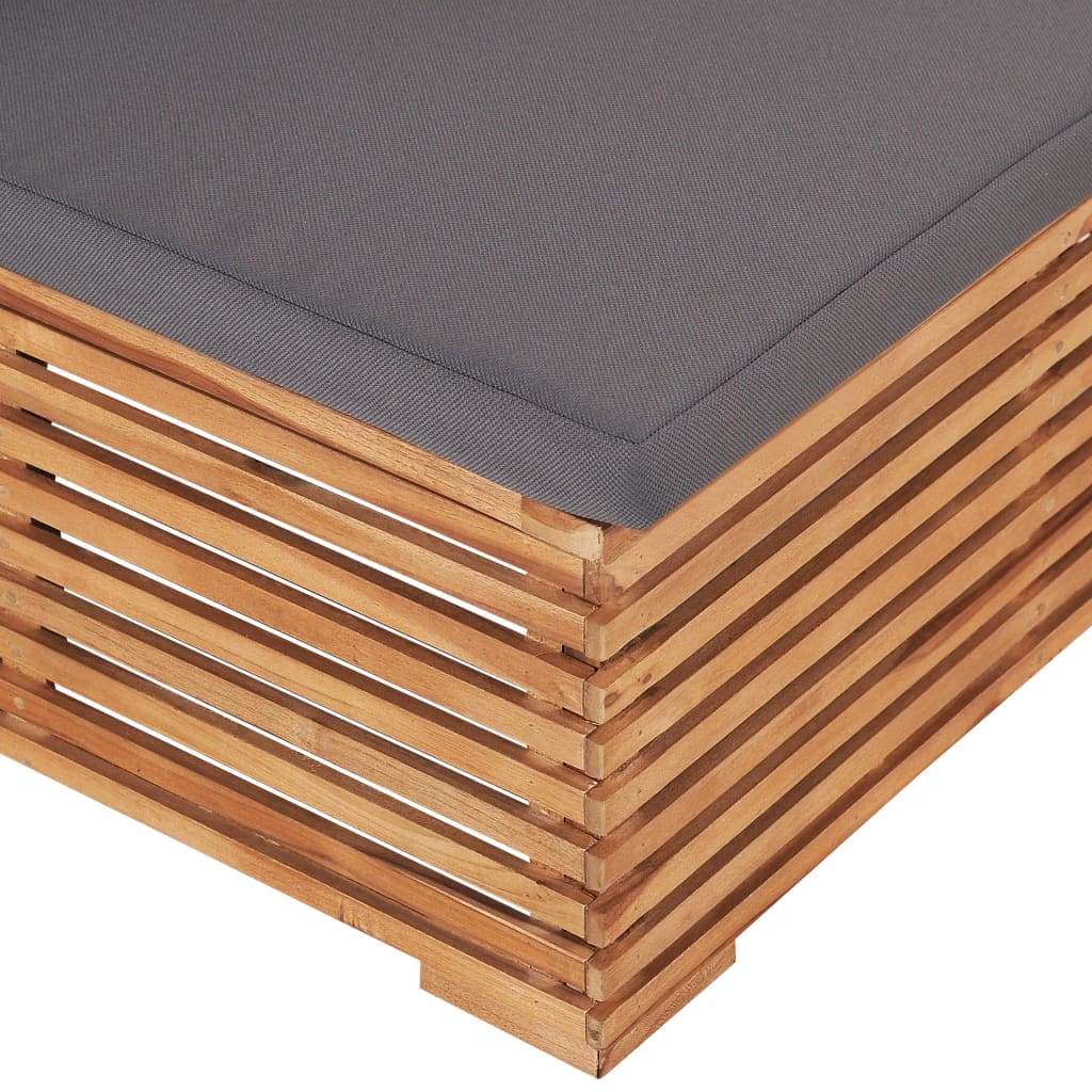 Divano Centrale da Giardino con Cuscino Grigio Massello di Teak cod mxl 67981