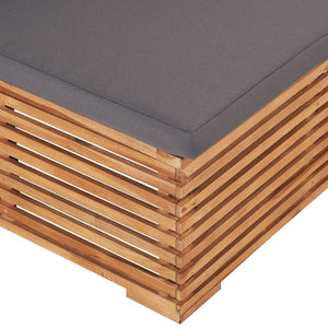 Divano Centrale da Giardino con Cuscino Grigio Massello di Teak cod mxl 67981