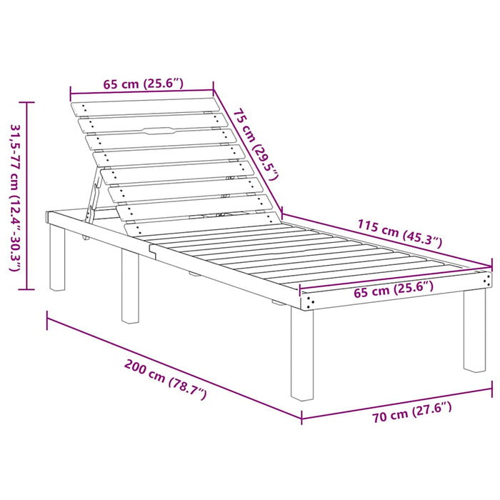 Lettino Prendisole in Legno di Pino Impregnato 49087