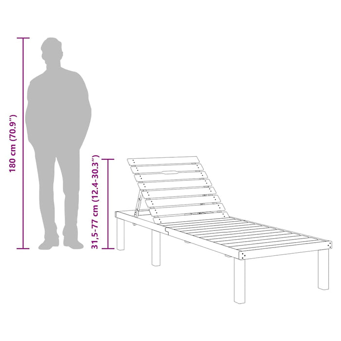 Lettino Prendisole in Legno di Pino Impregnato 49087