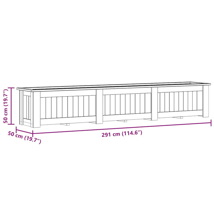 Fioriera Rialzata 291x50x50 cm in Legno di Pino Impregnato 49096