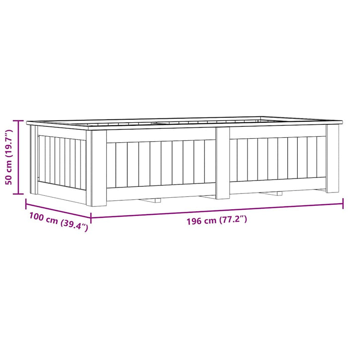 Fioriera Rialzata 196x100x50 cm in Legno di Pino Impregnato 49097
