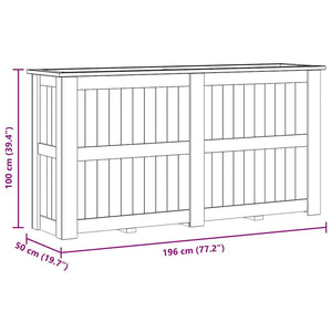 Fioriera Rialzata 196x50x100 cm in Legno di Pino Impregnato 49099