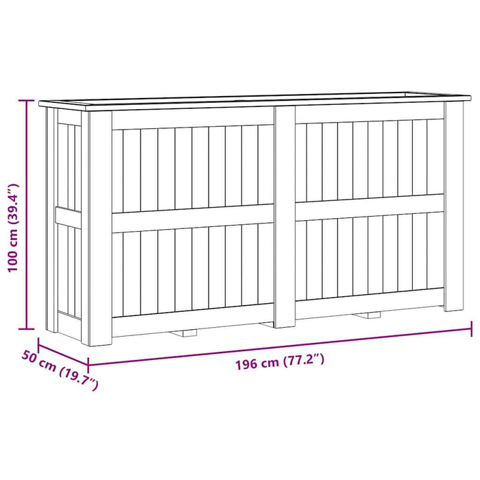 Fioriera Rialzata 196x50x100 cm in Legno di Pino Impregnato 49099