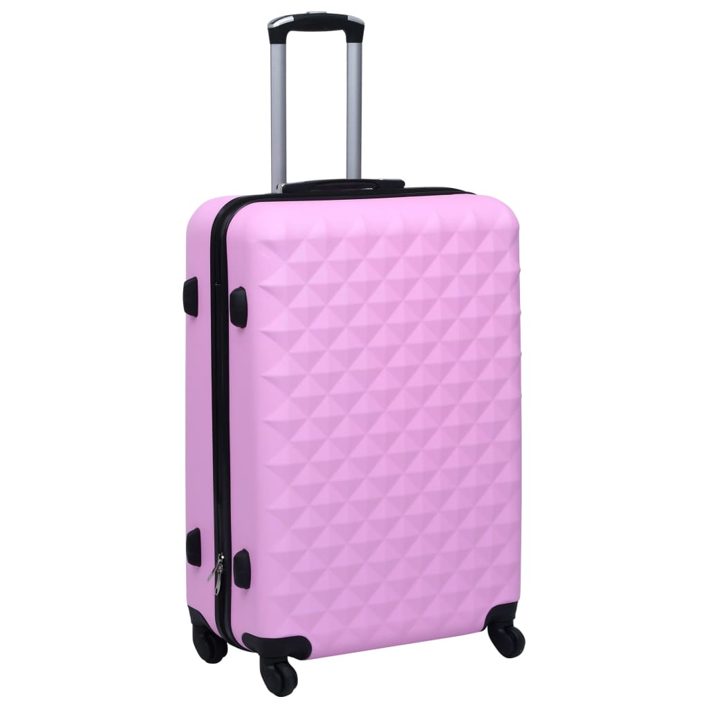 Set Valigie Trolley a Custodia Rigida 3 pz Rosa in ABS 92414