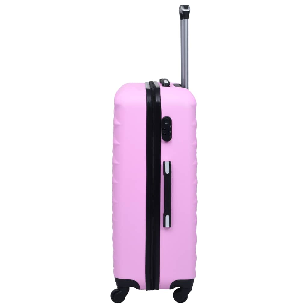 Set Valigie Trolley a Custodia Rigida 3 pz Rosa in ABS 92414