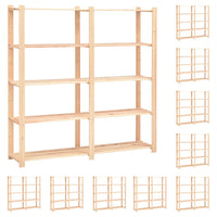 Scaffali per mobili contenitori a 5 ripiani 10 pezzi 170 x 38 x 170 cm Pino 500 kg beige 02_0045728