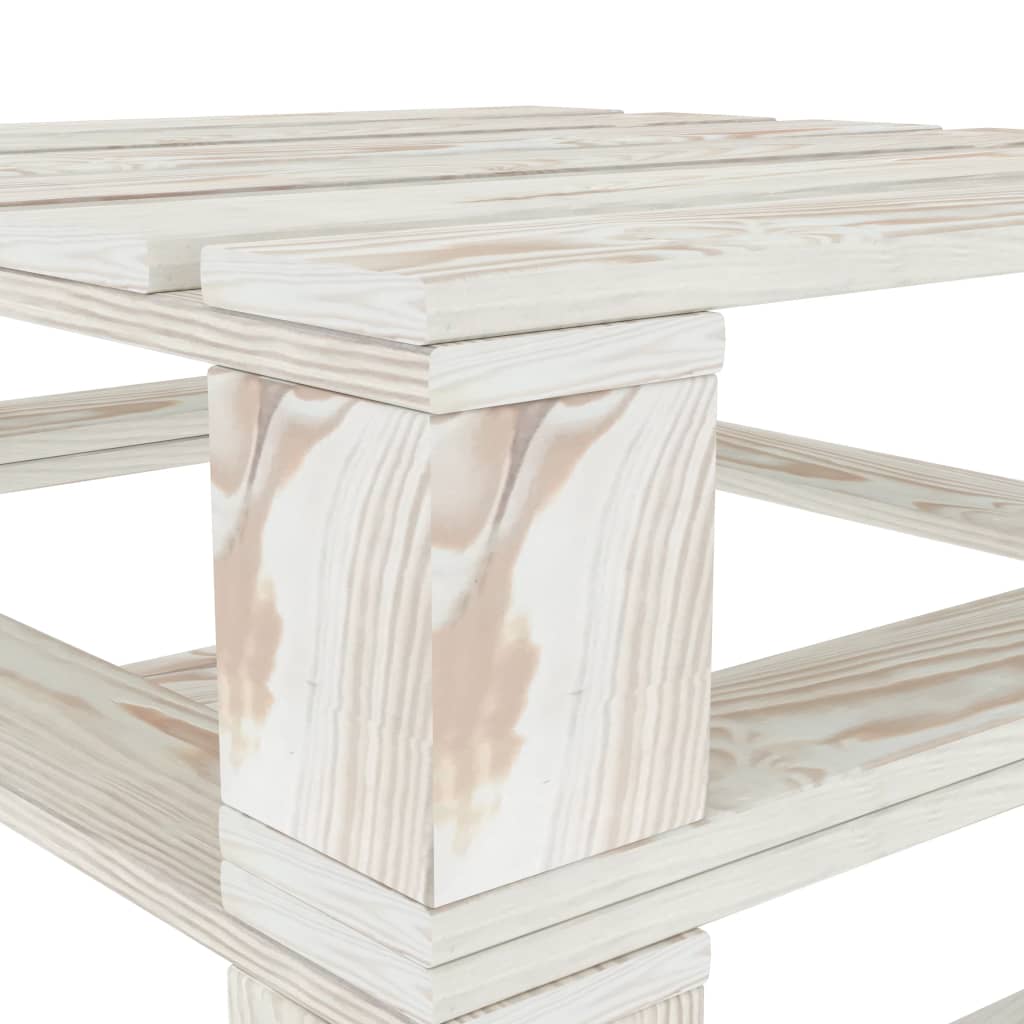Tavoli da Giardino in Pallet 2 pz Bianchi in Legno 49336