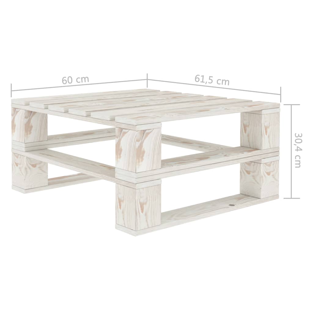 Tavoli da Giardino in Pallet 2 pz Bianchi in Legno 49336