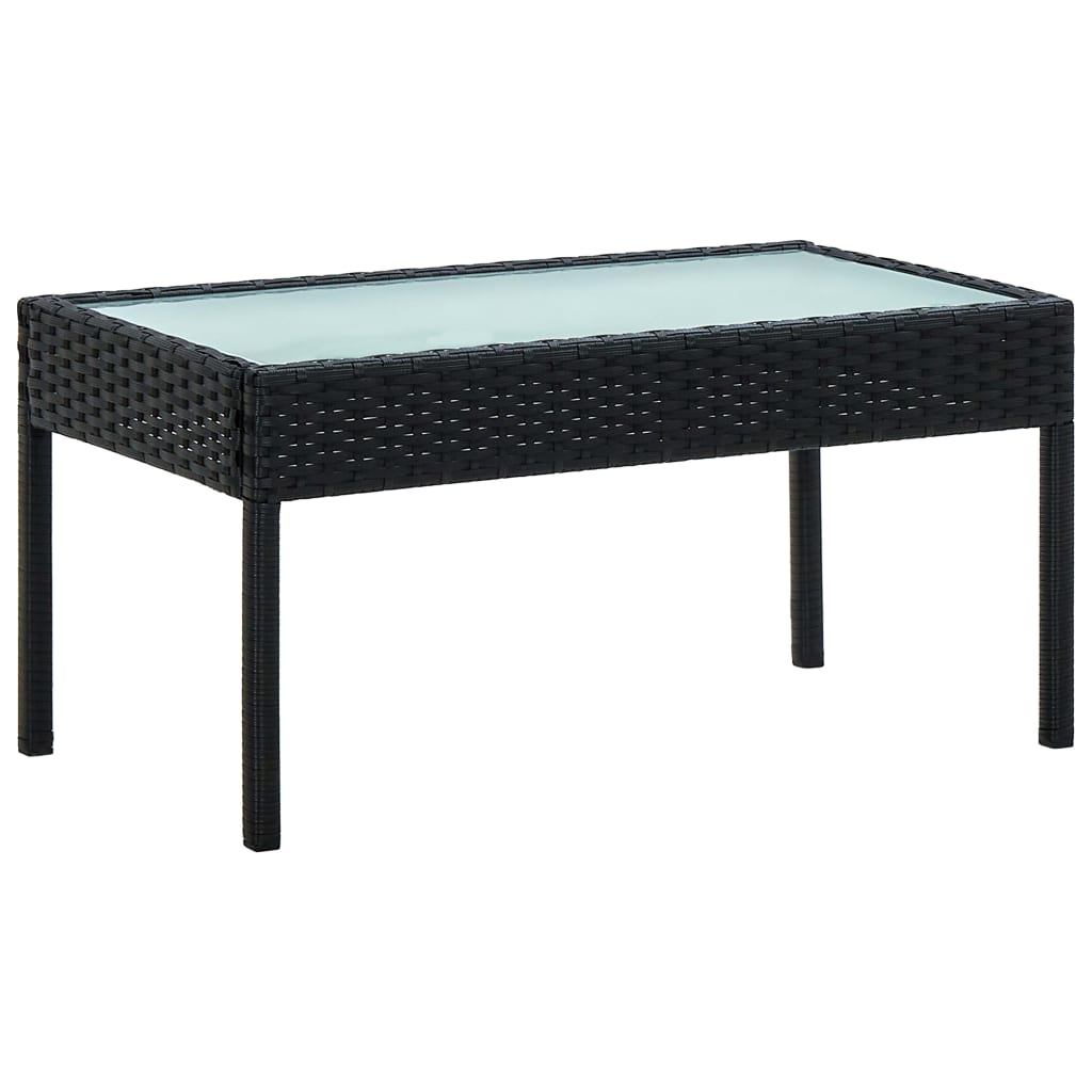 Set Divani da Giardino 5pz con Cuscini in Polyrattan Nero cod mxl 34611