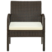 Sedia da Giardino con Cuscino in Polyrattan Marrone 45794