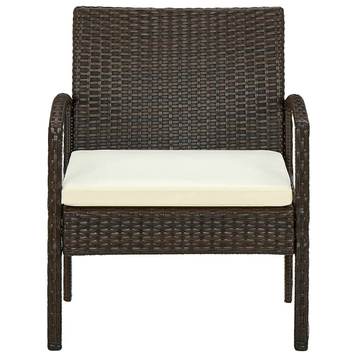 Sedia da Giardino con Cuscino in Polyrattan Marrone 45794