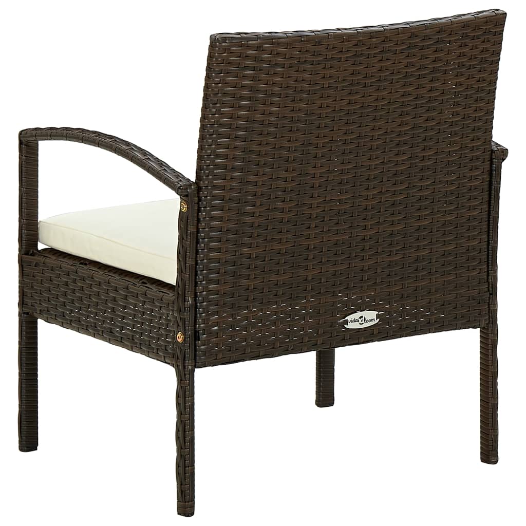 Sedia da Giardino con Cuscino in Polyrattan Marrone cod mxl 63490