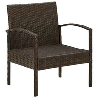 Sedia da Giardino con Cuscino in Polyrattan Marrone cod mxl 63490