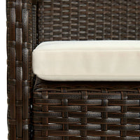 Sedia da Giardino con Cuscino in Polyrattan Marrone 45794