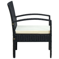 Sedia da Giardino con Cuscino in Polyrattan Nero 45795