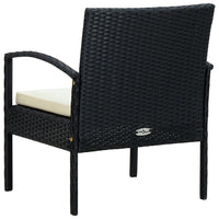 Sedia da Giardino con Cuscino in Polyrattan Nero 45795
