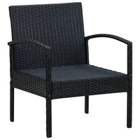 Sedia da Giardino con Cuscino in Polyrattan Nero 45795