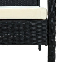 Sedia da Giardino con Cuscino in Polyrattan Nero 45795