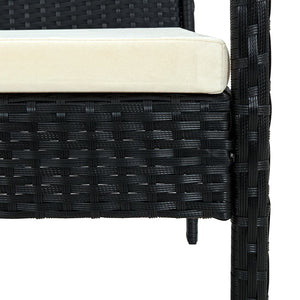 Sedia da Giardino con Cuscino in Polyrattan Nero 45795