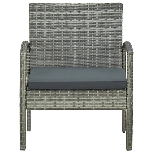 Sedia da Giardino con Cuscino in Polyrattan Grigio 45796