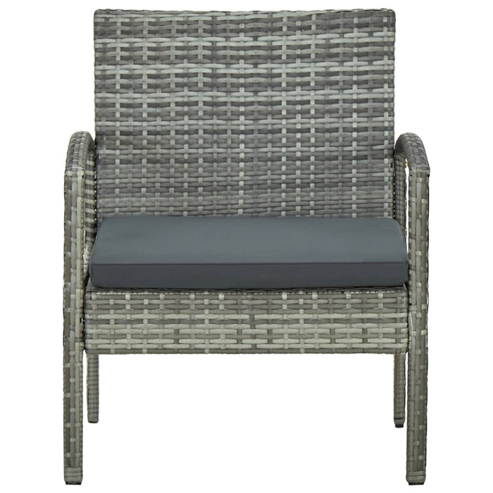 Sedia da Giardino con Cuscino in Polyrattan Grigio 45796