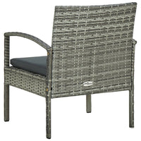 Sedia da Giardino con Cuscino in Polyrattan Grigio cod mxl 54847