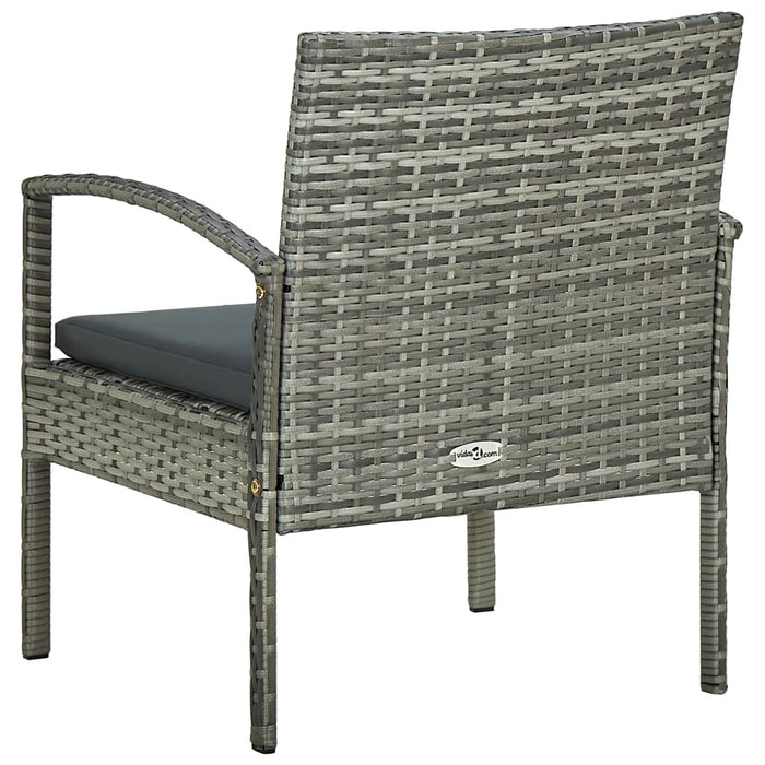 Sedia da Giardino con Cuscino in Polyrattan Grigio cod mxl 54847