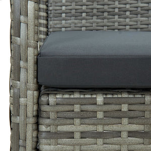 Sedia da Giardino con Cuscino in Polyrattan Grigio cod mxl 54847