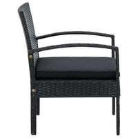 Sedia da Giardino con Cuscino in Polyrattan Nero 45797