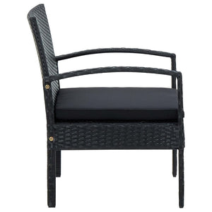 Sedia da Giardino con Cuscino in Polyrattan Nero 45797